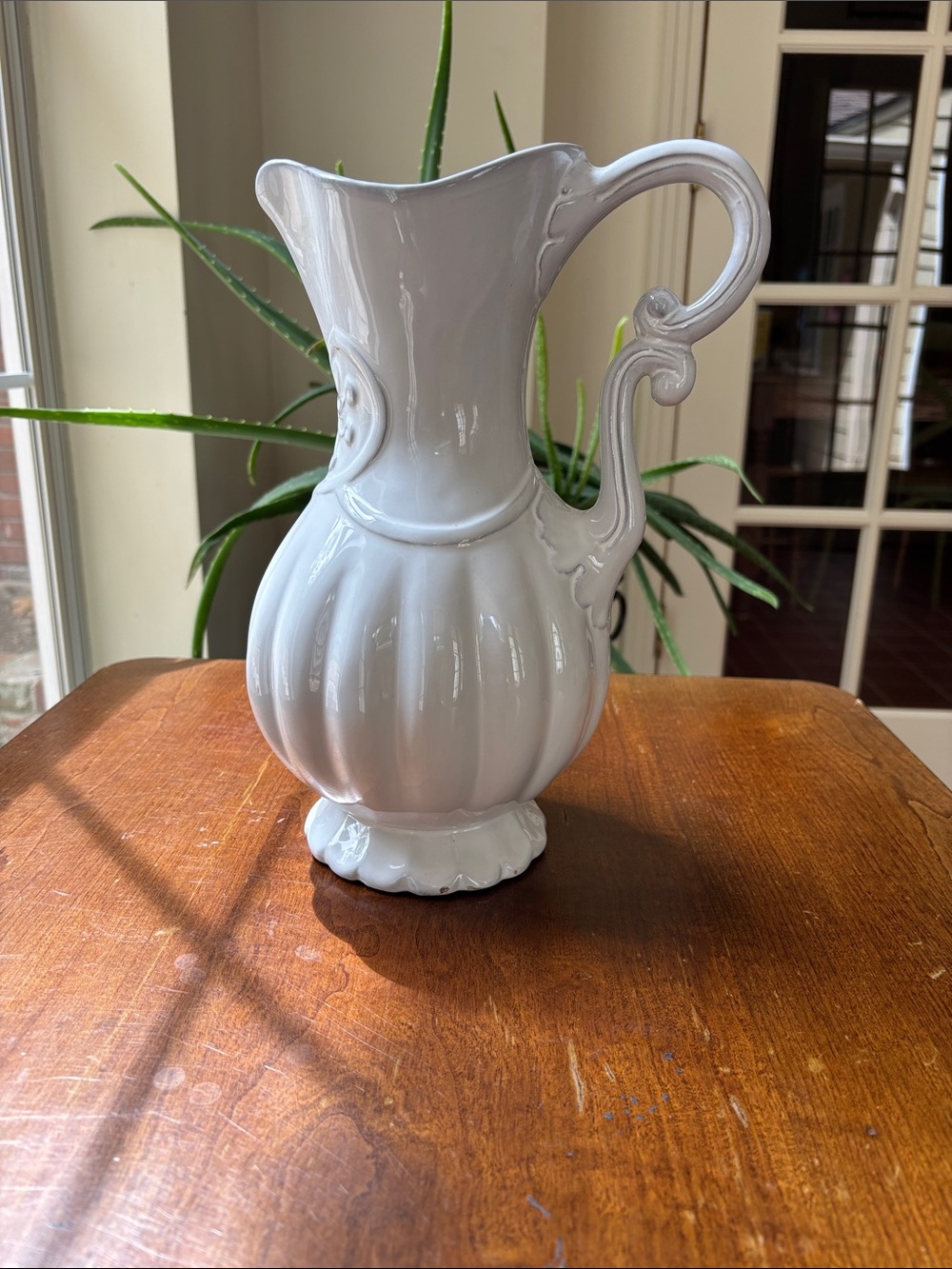 Bella Bianca Pitcher By Arte Italica Featuring A Glossy White Glass...Italian